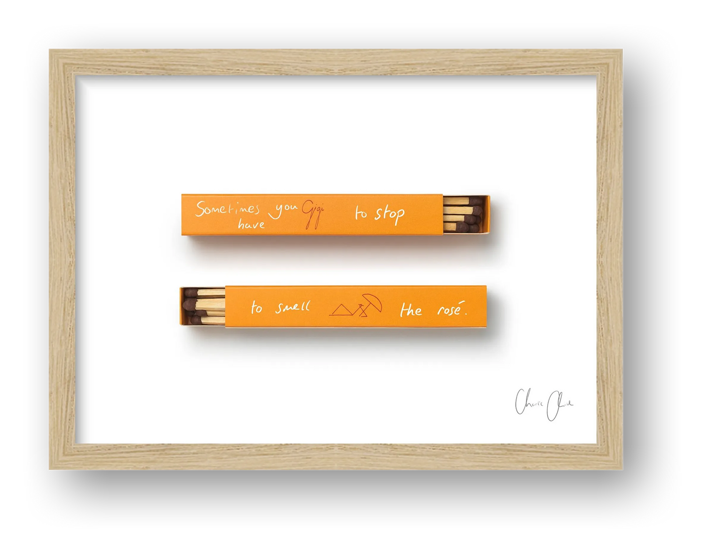 Matchboxes at Gigi — framed