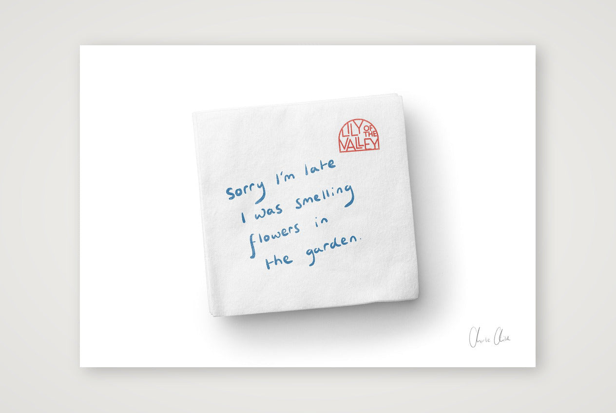 Napkin at Lily of The Valley — A4 (30×21cm, 12×8") Print only