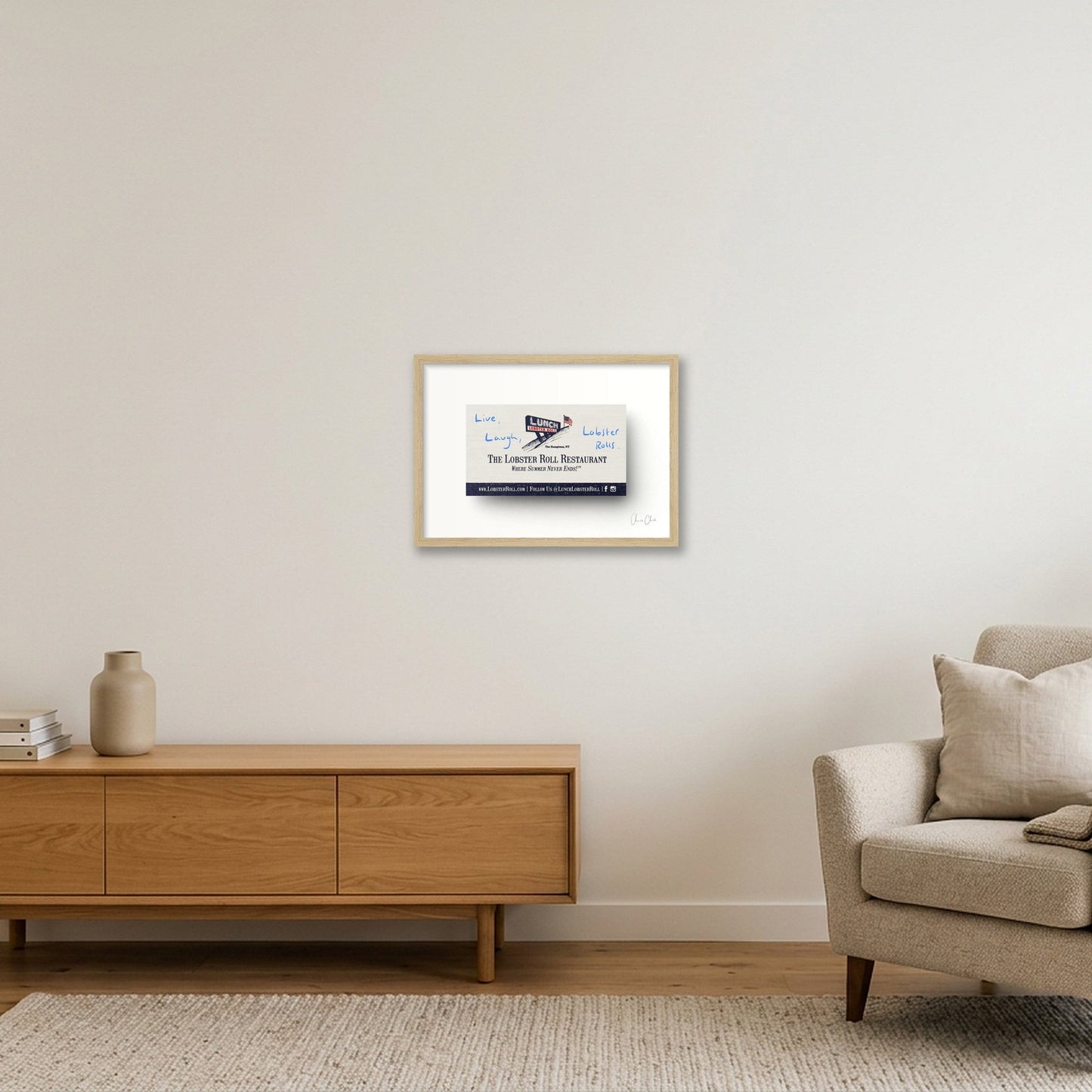 Card at Lunch's — A3 (42×30cm, 17×12") Oak Frame
