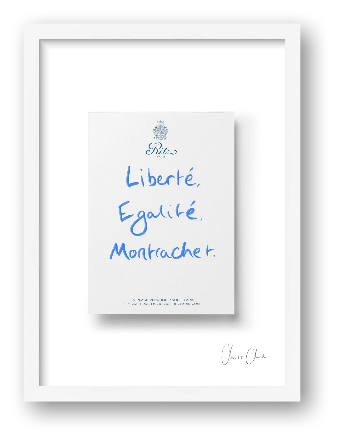 Notepad at Ritz Paris — framed
