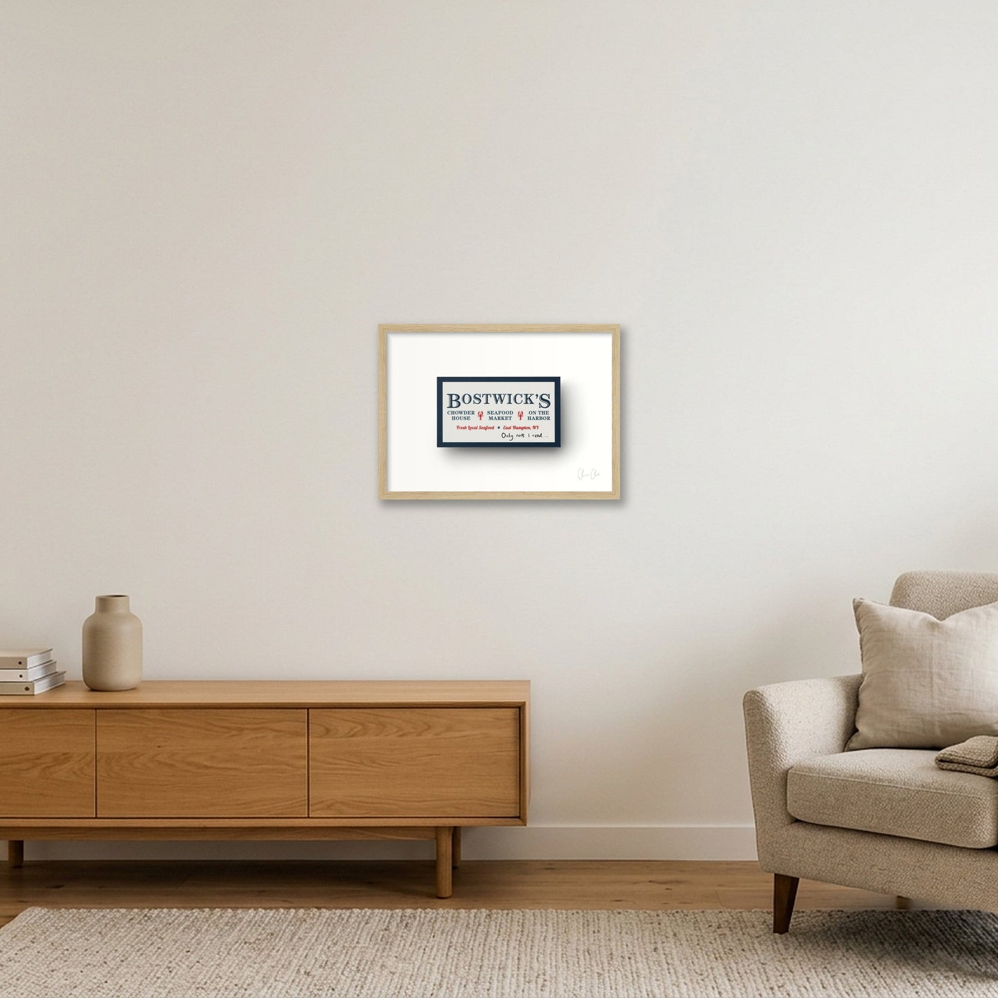 Card at Bostwick's — A3 (42×30cm, 17×12") Oak Frame
