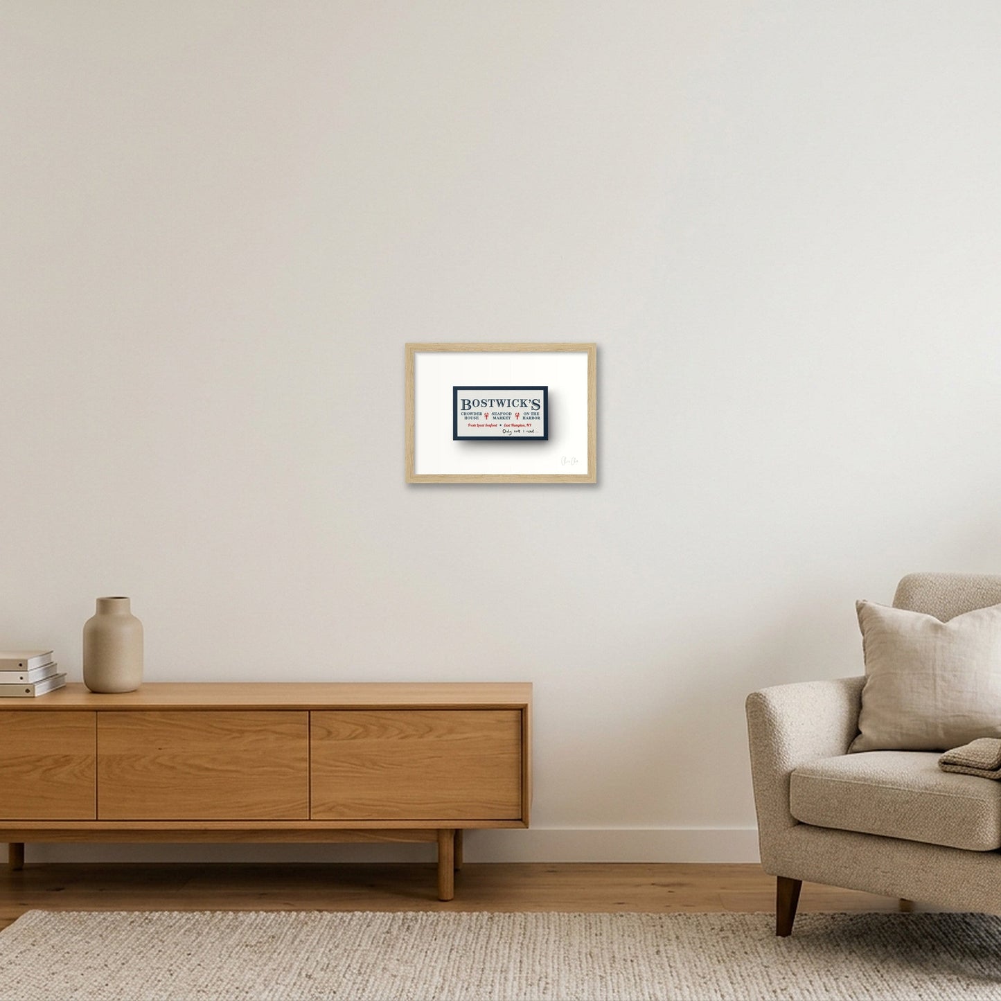 Card at Bostwick's — A4 (30×21cm, 12×8") Oak Frame