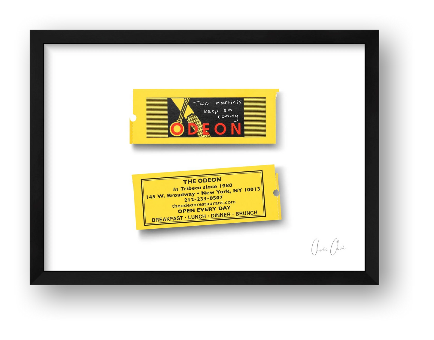Ticket stubs at Odeon ii — framed