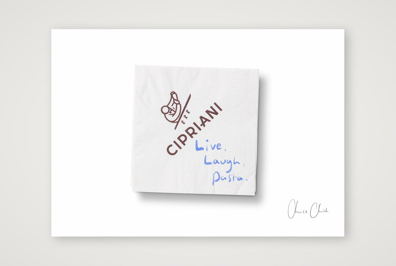 Napkin at Cipriani i — A4 (30×21cm, 12×8") Print only