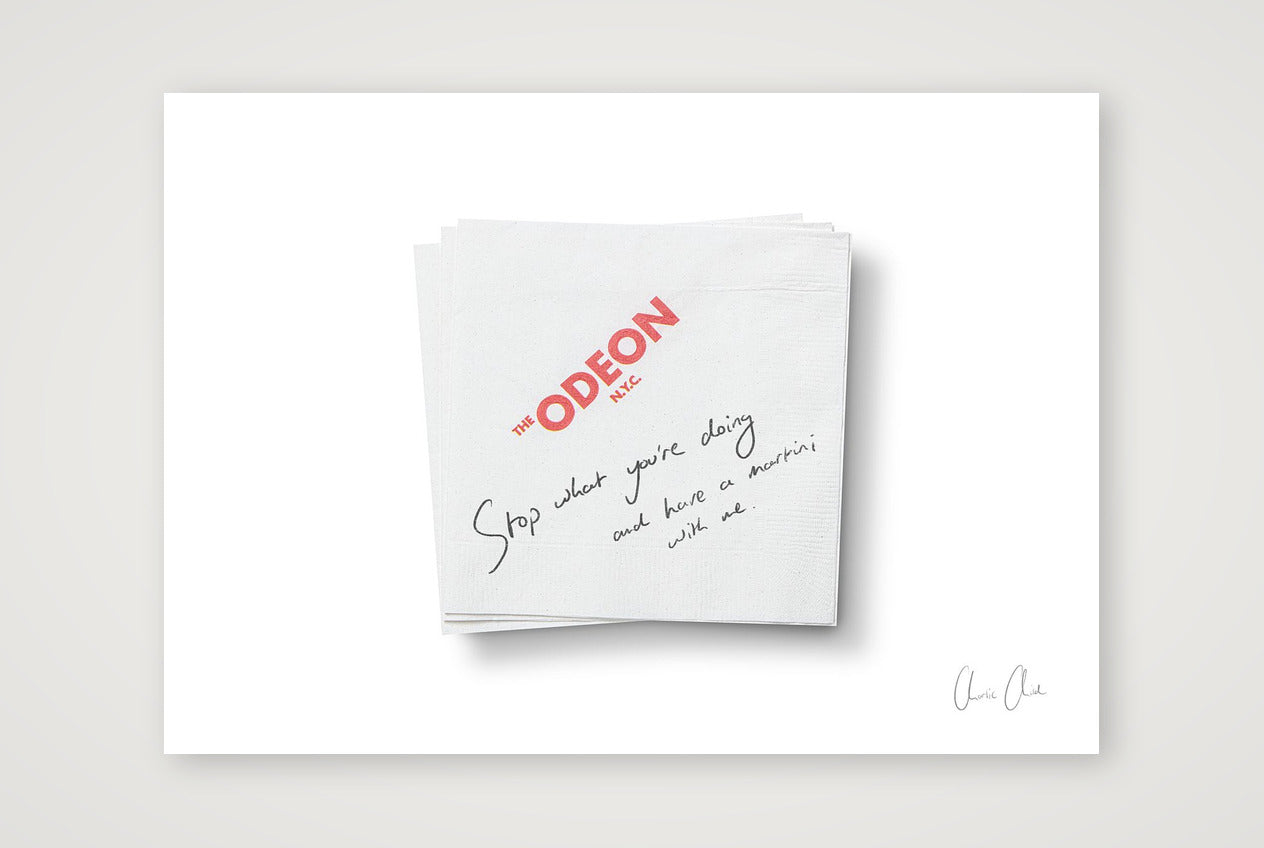 Napkin at The Odeon — A4 (30×21cm, 12×8") Print only