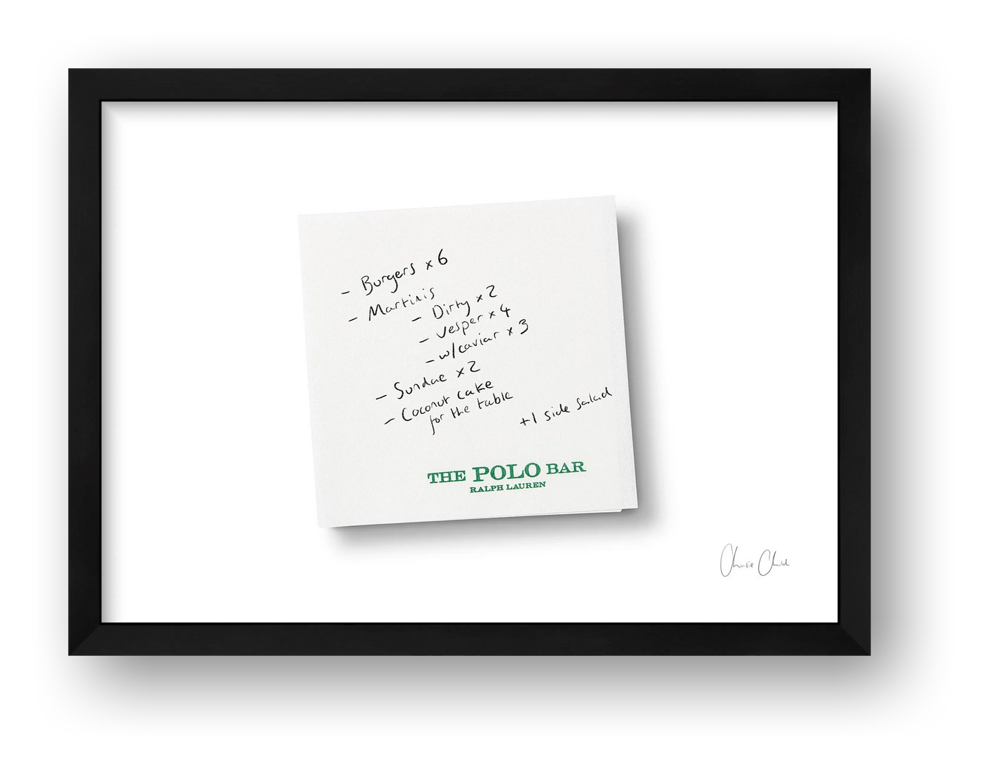Napkin at The Polo Bar — framed