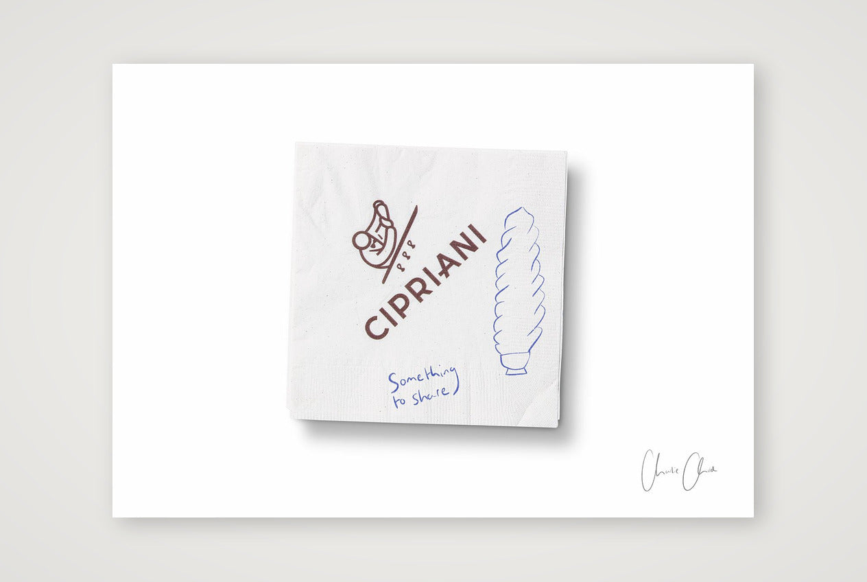 Napkin at Cipriani ii — A4 (30×21cm, 12×8") Print only