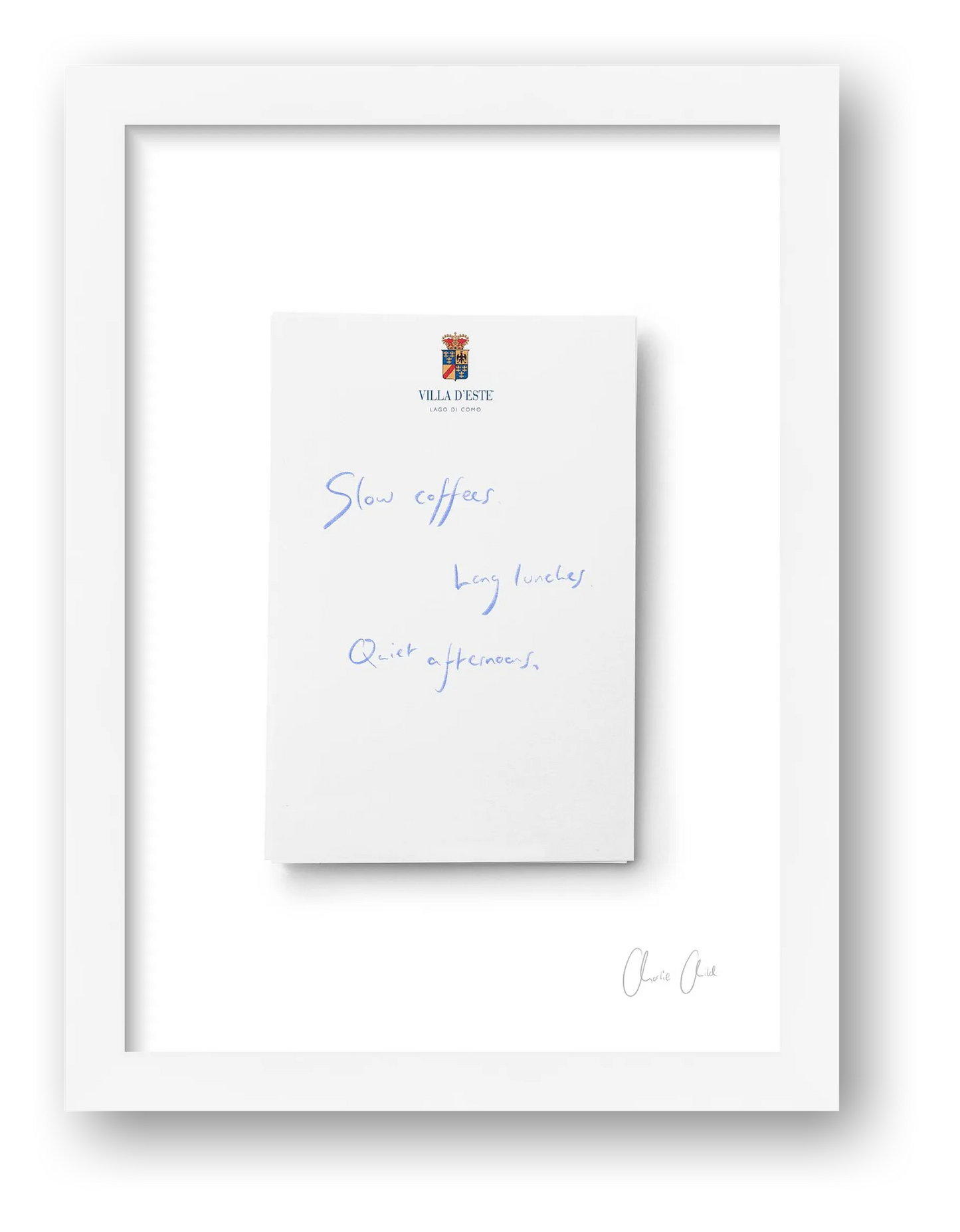 Notepad at Villa D'Este — framed