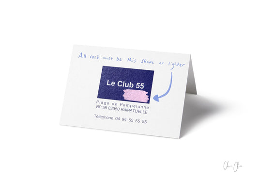 Card at Le Club 55