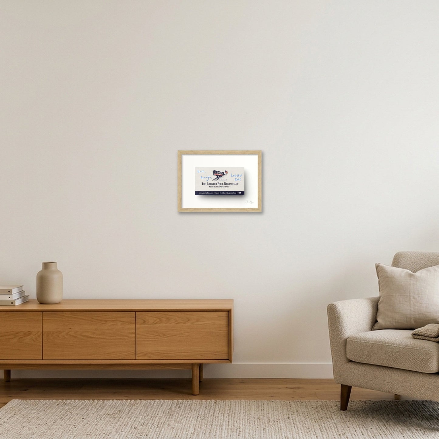 Card at Lunch's — A4 (30×21cm, 12×8") Oak Frame