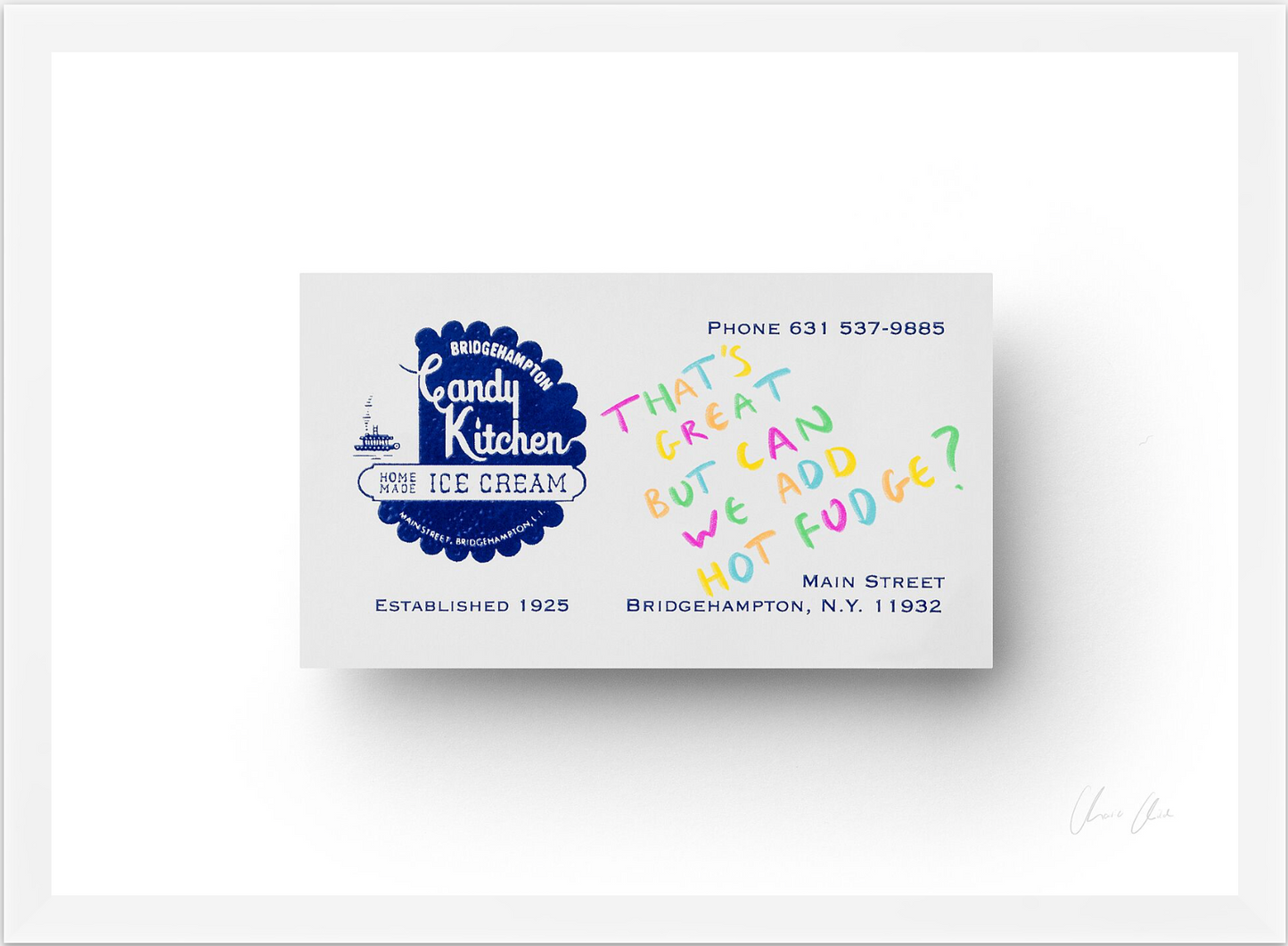 Card at Candy Kitchen