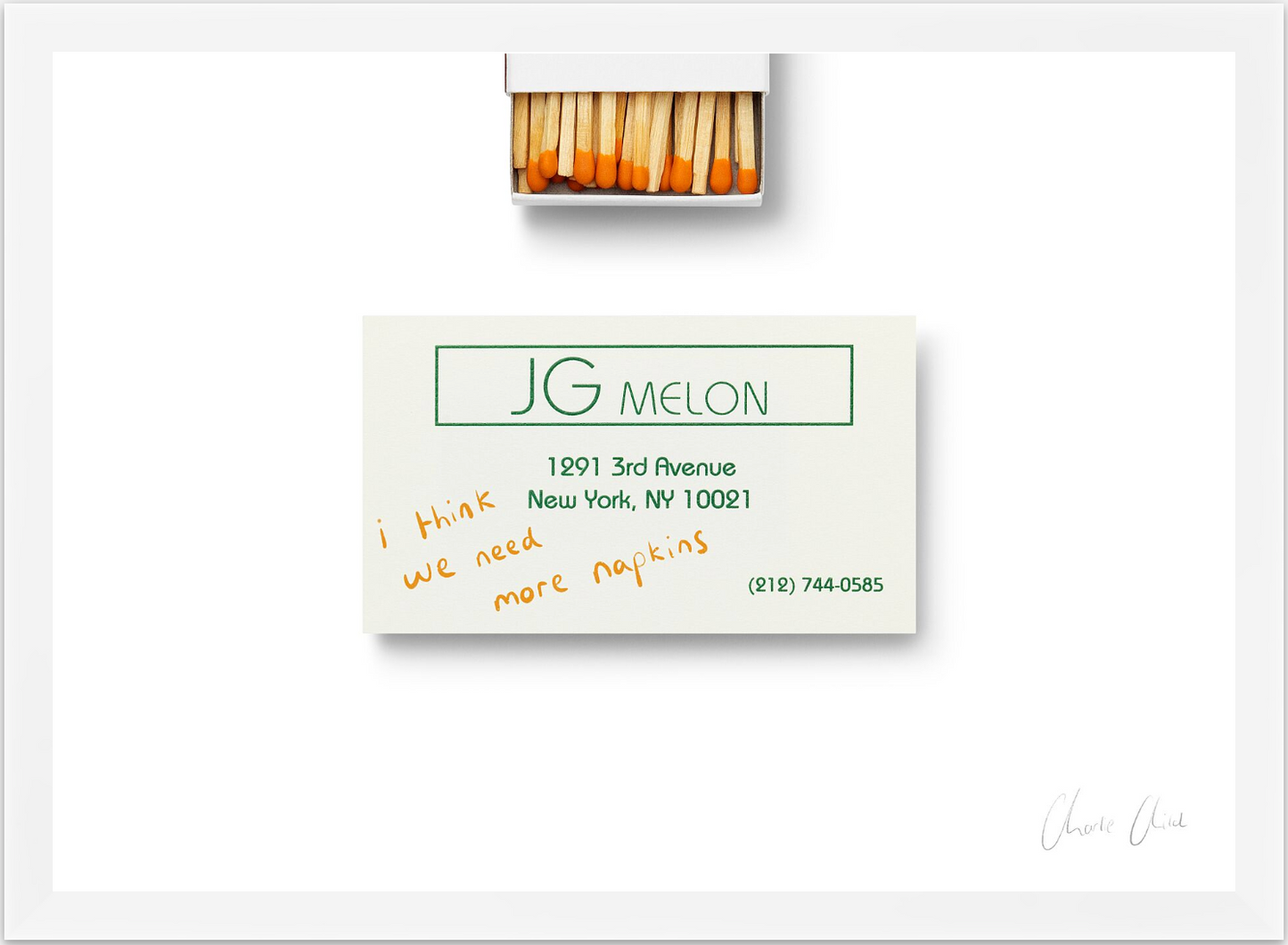 Card at JG Melon i