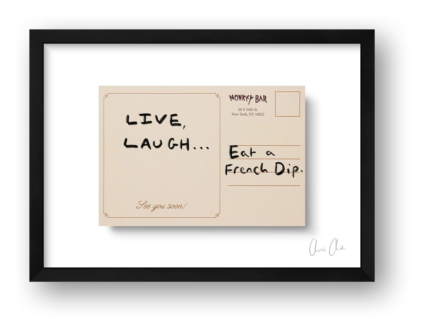 Card at Monkey Bar — framed