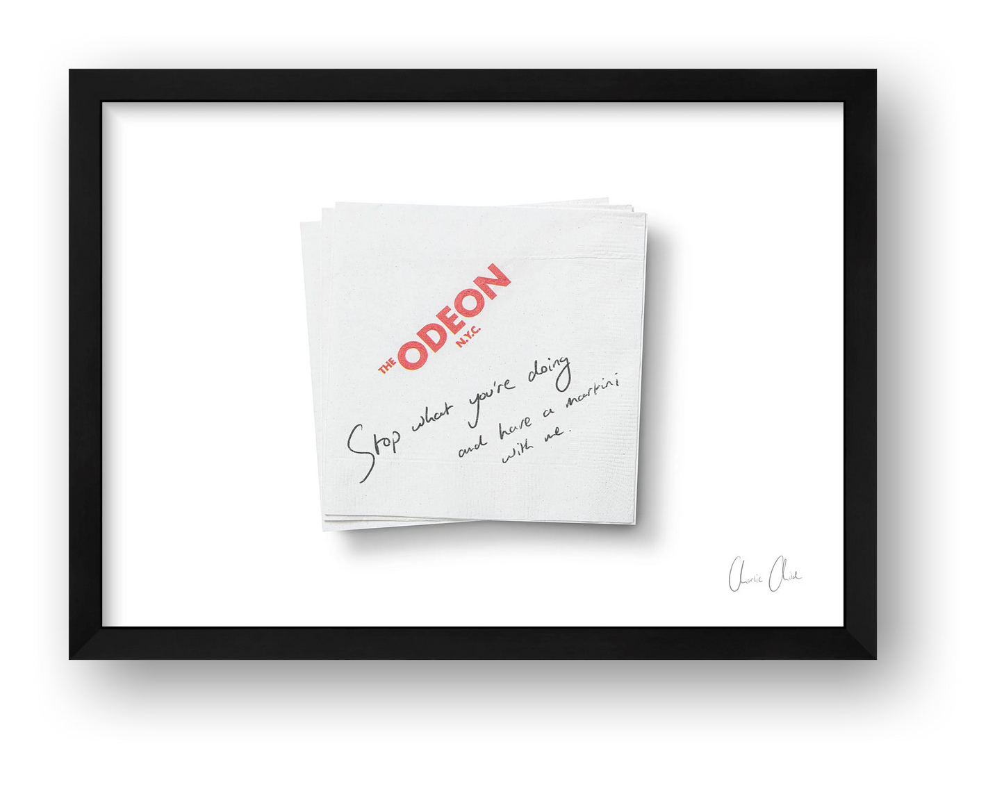 Napkin at The Odeon — framed