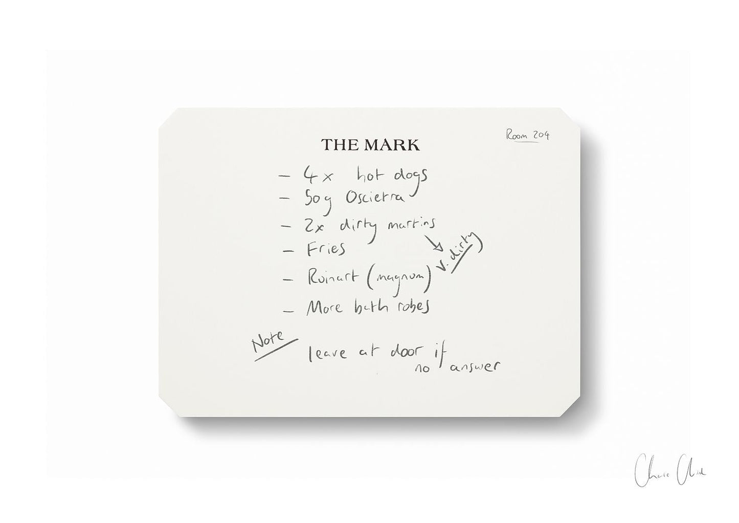 Note at The Mark, 'Room Service'