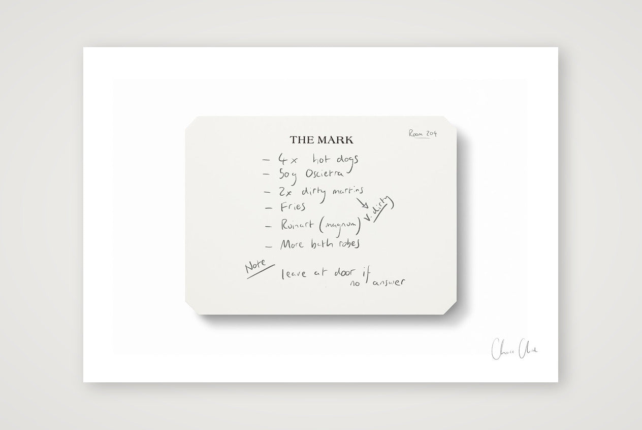 Note at The Mark, 'Room Service' — A3 (42×30cm, 17×12") Print only