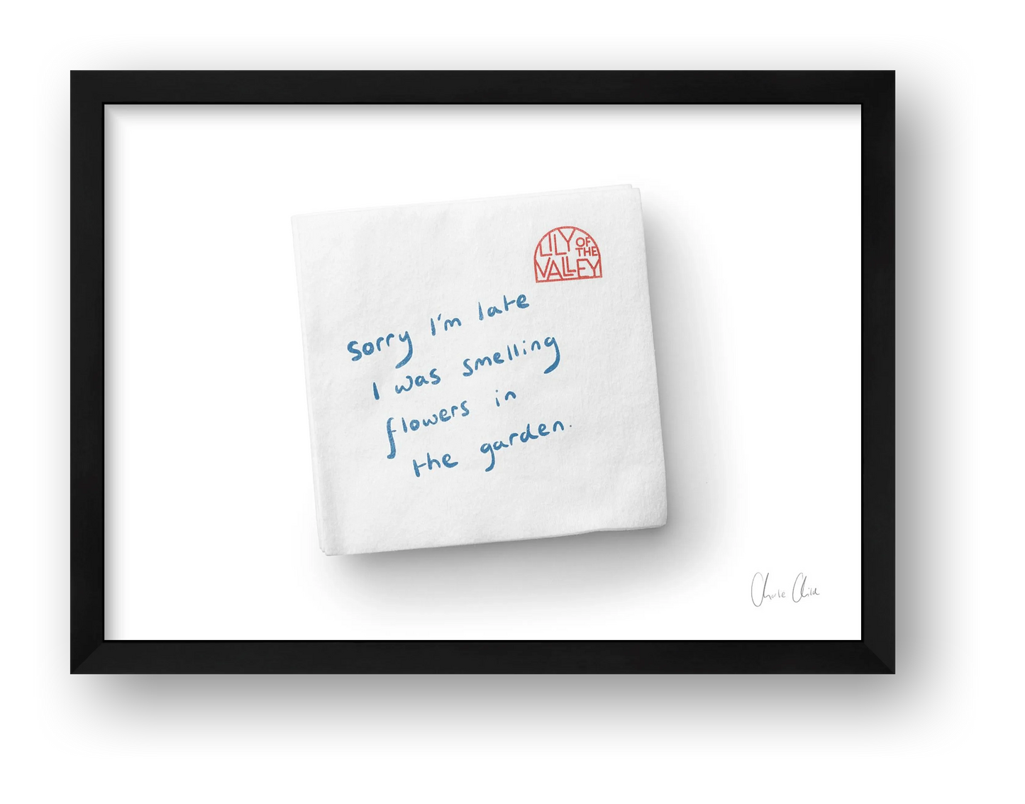 Napkin at Lily of The Valley — framed