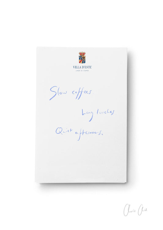 Notepad at Villa D'Este