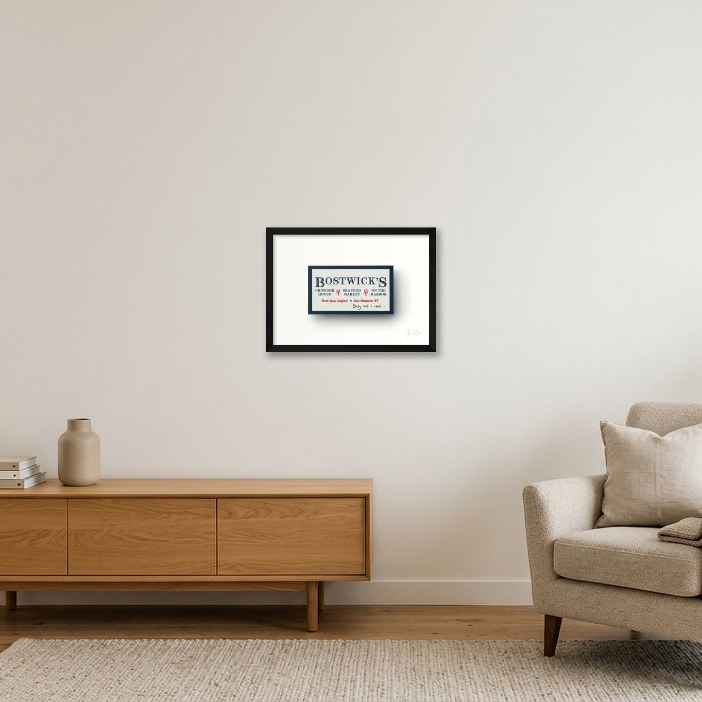 Card at Bostwick's — A3 (42×30cm, 17×12") Black Frame